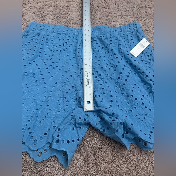 NWT new large Anthropologie ett:twa eyelet shorts blue elastic waist lace - Picture 10 of 12